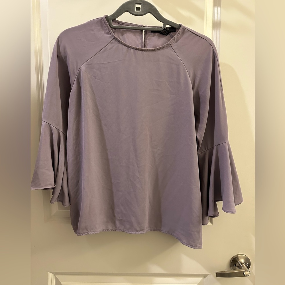 Bell sleeve blouse in purple